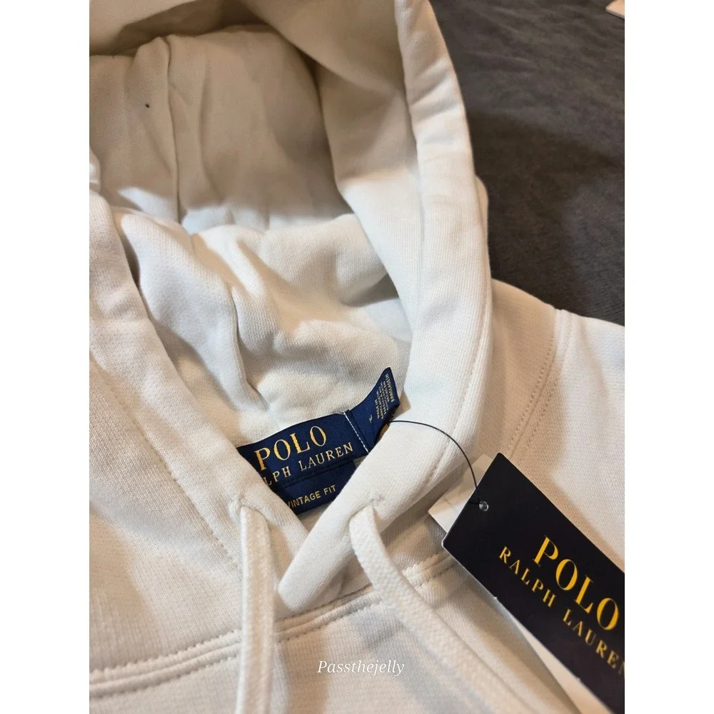 Polo Ralph Lauren Hoodie Mens Medium Tennis Club 67 Vintage Fit Fleece